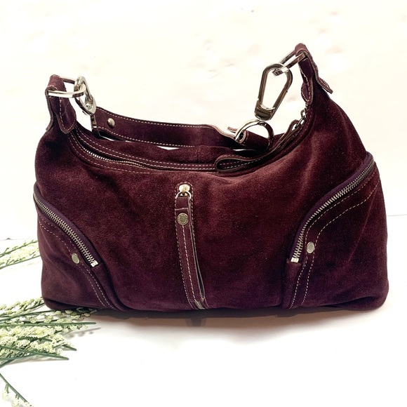 Longchamp Handbags - Longchamp Wine color Suede Handbag